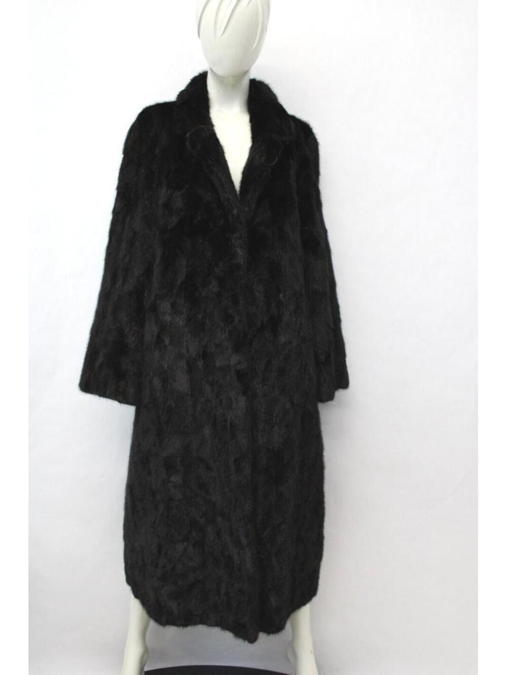 Excellent Black Mink Fur Reversible Coat Jacket Women Woman Size 6-8 S-M